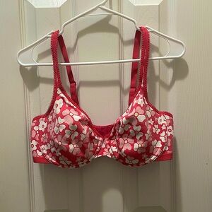 Cacique 70s pink flower bra 40D